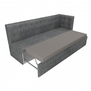 Кухонный диван «Бриз с углом», рогожка, цвет серый