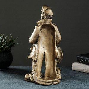 Подставка для бутылки «Капитан с глобусом», 35x22x18 см, под бронзу с позолотой