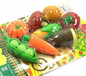 IWAKO стирательная резинка, овощи, в блистерной упаковке 10шт*16бл Арт-01232