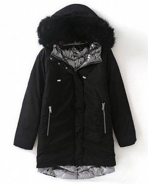 Женская теплая куртка, цвет черный