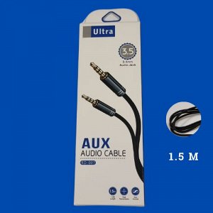 AUX аудио кабель ULTRA RD-007, силиконовый, длина 1,5 метра, чёрный, 2330, арт.600.058