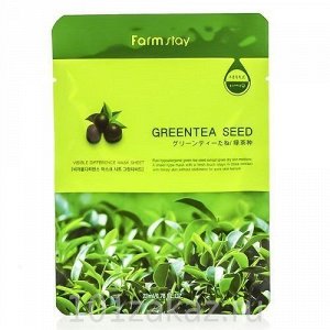 FarmStay Маска-салфетка СЕМЕНА ЗЕЛЁНОГО ЧАЯ, Visible Difference Mask Sheet Green Tea Seed, 23мл