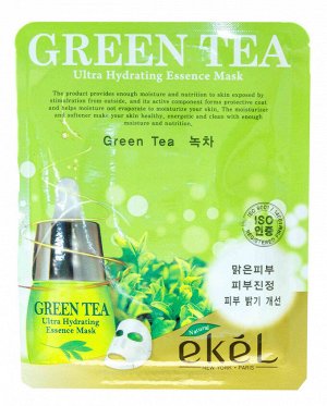 [EKEL] Маска тканевая с зеленым чаем GREEN TEA Ultra Hydrating Essence Mask, 25 мл