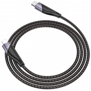 Кабель USB HOCO U95 Freeway Nylon+Metal Lightning to Type-C 3.0А 1,2м черный