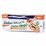 Dabur Herb&#039;l Toothpaste Cavity Protection Clove with Toothbrush 150g / Аюрведическая Зубная Паста Защита Полости Рта с Гвоздикой + Зубная Щётка Ср. Жесткости 150г