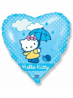 Фольга шар сердце Hello Kitty 18"/45 см 1шт Испания