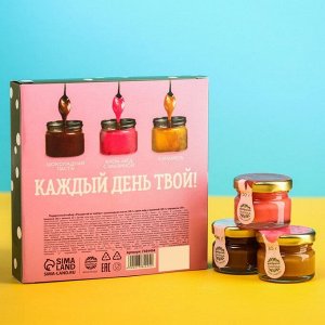Подарочный набор «Расцветай от любви»: шоколадная паста, крем-мёд с малиной, карамель