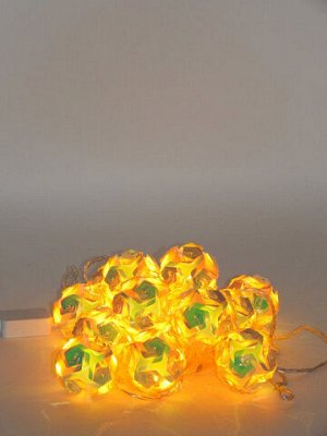 Гирлянда розочки 15 ламп желтая