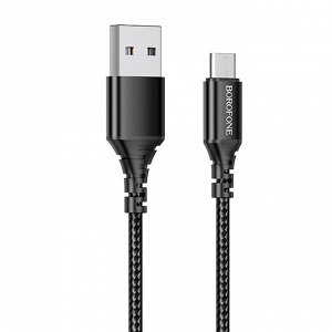 Кабель USB - micro USB Borofone BX54 Ultra bright  100см 2,4A (black)