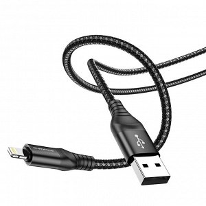 Кабель USB - Apple lightning Borofone BX56  100см 2,4A (black)