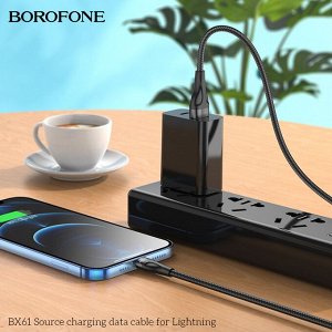 Кабель USB - Apple lightning Borofone BX61  100см 2,4A (black)