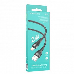 Кабель USB - Apple lightning Borofone BX61  100см 2,4A (black)