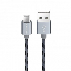 Кабель USB - micro USB Borofone BX24 Ring, 100 см (metal grey)