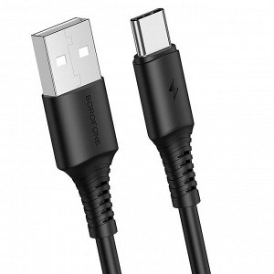 Кабель USB - Type-C Borofone BX47 Coolway  100см 3A (black)