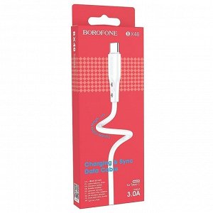 Кабель USB - Type-C Borofone BX48  100см 3A (white)