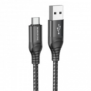 Кабель USB - Type-C Borofone BX56  100см 3A (black)