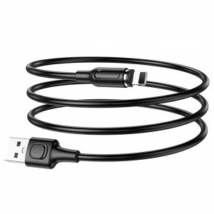 Кабель USB - Apple lightning Borofone BX41 Amiable магнитный  100см 2,4A (black)