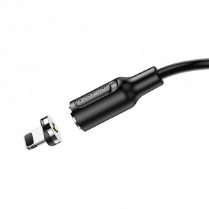 Кабель USB - Apple lightning Borofone BX41 Amiable магнитный  100см 2,4A (black)