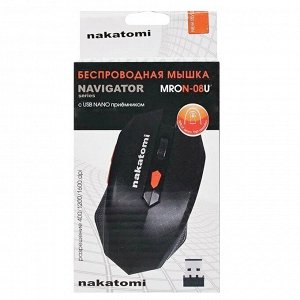 Мышь оптическая беспроводная Nakatomi Navigator MRON-08UBT (black)