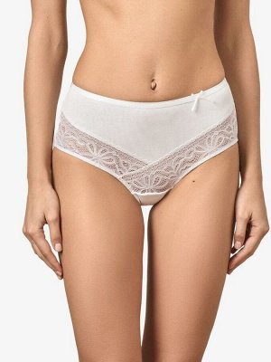 LUI et ELLE EF0359 blanc Трусы женские с высокой линией талии цветочным узором и лаконичностью форм