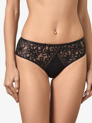 LUI et ELLE EF0433 noir Женские трусы бразилиано цветочный узор, лаконичность форм