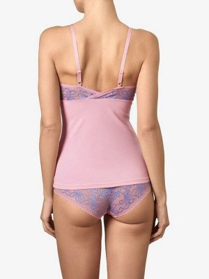 LUI et ELLE EF2131 rose bleu Майка женская цветочный узор и лаконичность форм