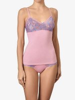 LUI et ELLE EF2131 rose bleu Майка женская цветочный узор и лаконичность форм