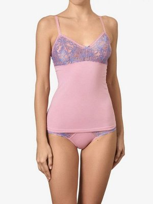LUI et ELLE EF2131 rose bleu Майка женская цветочный узор и лаконичность форм
