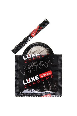 Презервативы Luxe, royal black collection, латекс, ребристые, 18 см, 5,2 см, 3 шт.