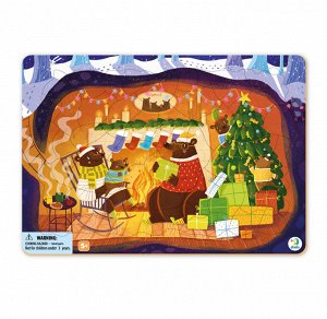 Пазл в рамке "Рождественская сказка медвежат" 53 элемента