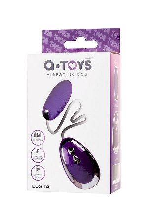 Виброяйцо TOYFA  A-Toys Costa, силикон, фиолетовый,  6,5 см