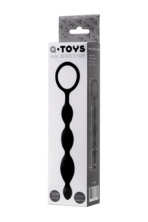 Анальная цепочка A-Toys by TOYFA S, силикон, черный, 19,5см