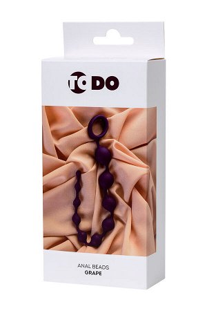 Анальная цепочка ToDo by Toyfa Grape, силикон, фиолетовая, 35 см, ? 2,7 см