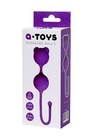 Вагинальные шарики A-Toys by TOYFA Meeko, силикон, фиолетовые, 16,4 см, ? 2,7 см