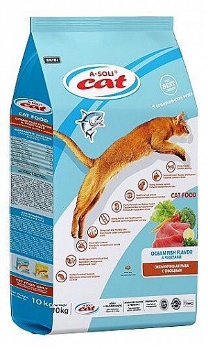 A-SOLI СAT для кошек Рыба с овощами 10кг (25 пакетов по 400г)