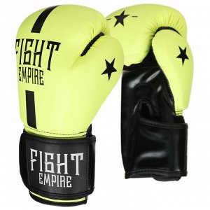 Перчатки боксёрские FIGHT EMPIRE, 10 унций, цвет салатовый