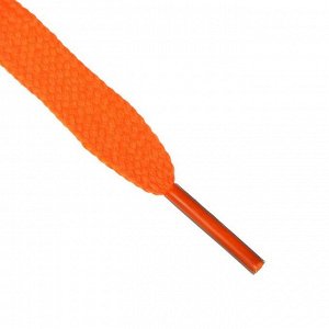 Шнурки для обуви, пара, плоские, 7 мм, 120 см, цвет оранжевый неоновый