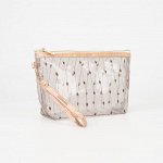 Косметичка ПВХ L-б/н Сетка, 23*7*13, отд на молнии, с ручкой, коричневый