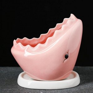 Кашпо "Акула" 11*7*10см розовое