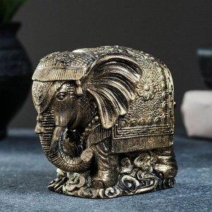 Фигурка гипс «Индийский слон», старое золото, 12x7x6 см