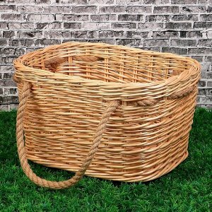 Корзина плетёная «Хозяйственная», с ручками, 34/43x24/32x21 см, ручное плетение, лоза