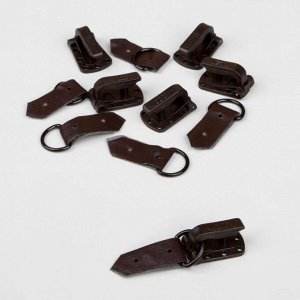 Арт Узор Крючки пришивные, пластиковые, для верхней одежды, 5 x 1,5 см, 6 шт, цвет коричневый