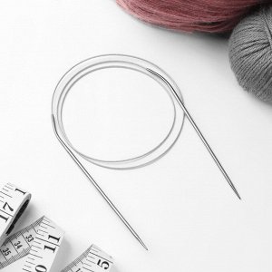 Спицы для вязания, круговые, с металлическим тросом, d = 3 мм, 14/100 см