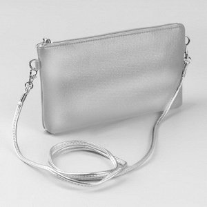 Ручка-шнурок для сумки, с карабинами, 120 ? 0,6 см, цвет серебряный