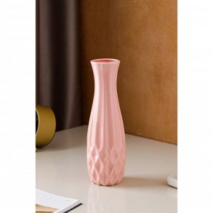 Ваза керамическая "Токио", настольная, геометрия, глянец, розовая, 29 см