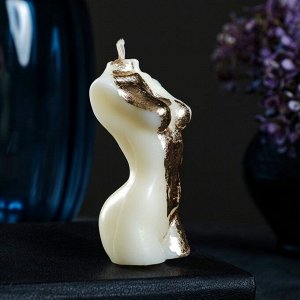 Фигурная свеча "Женское тело №1" молочная с поталью 9см