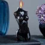 Фигурная свеча &quot;Торс женский хрусталь&quot; черная, 10см