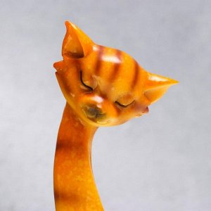 Сувенир полистоун "Полосатая кошечка с котёнком" рыжие 20х9х5,5 см
