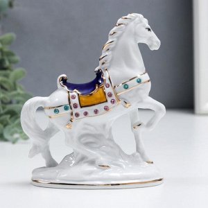 Сувенир керамика "Конь с попоной" стразы 15 см