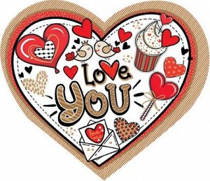Мини-открытка (подвеска) "Love you"